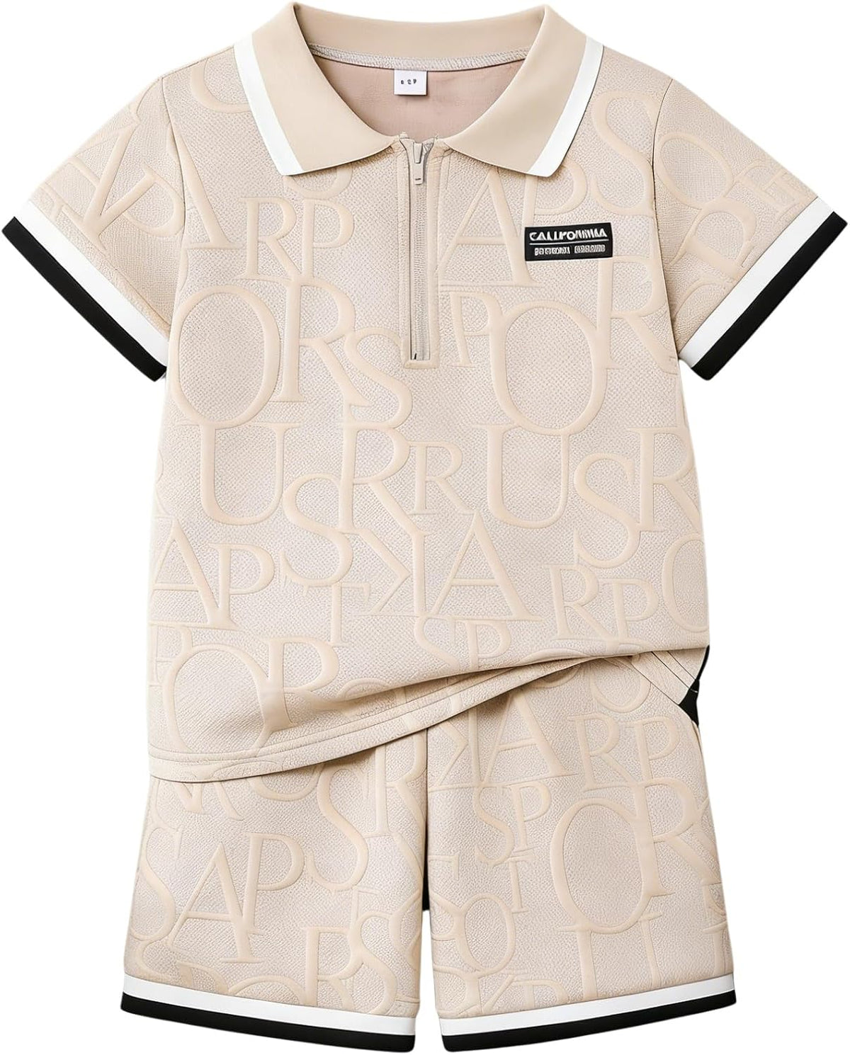 Yoxindax Boys Clothes 2-Piece Casual Street Style Turn-Down Collar Half Zip Kids 4-12 Years Teen Boys Summer Outfits