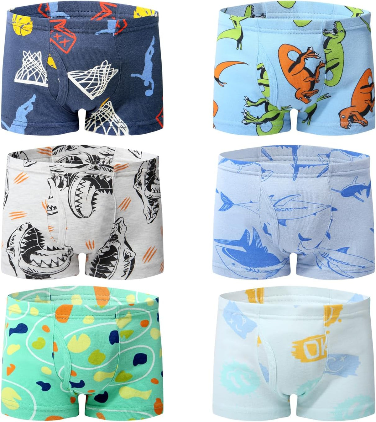 Little Boys Soft Cotton Briefs Toddler Kids Underwear Various cute patterns 6-8Pack
