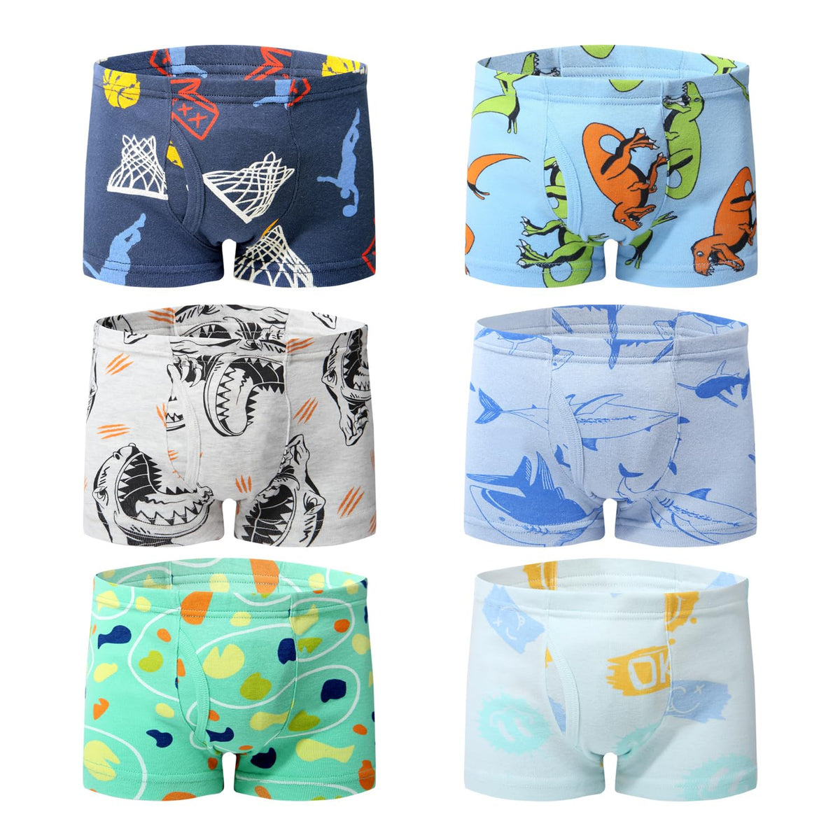 Little Boys Soft Cotton Briefs Toddler Kids Underwear Various cute patterns 6-8Pack