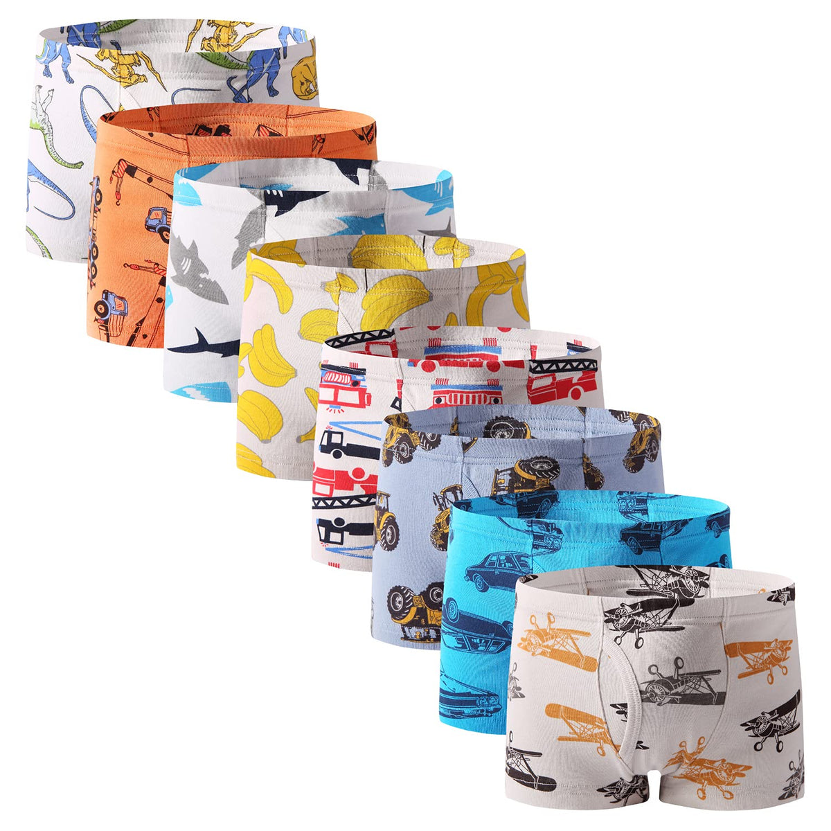 Little Boys Soft Cotton Briefs Toddler Kids Underwear Various cute patterns 6-8Pack