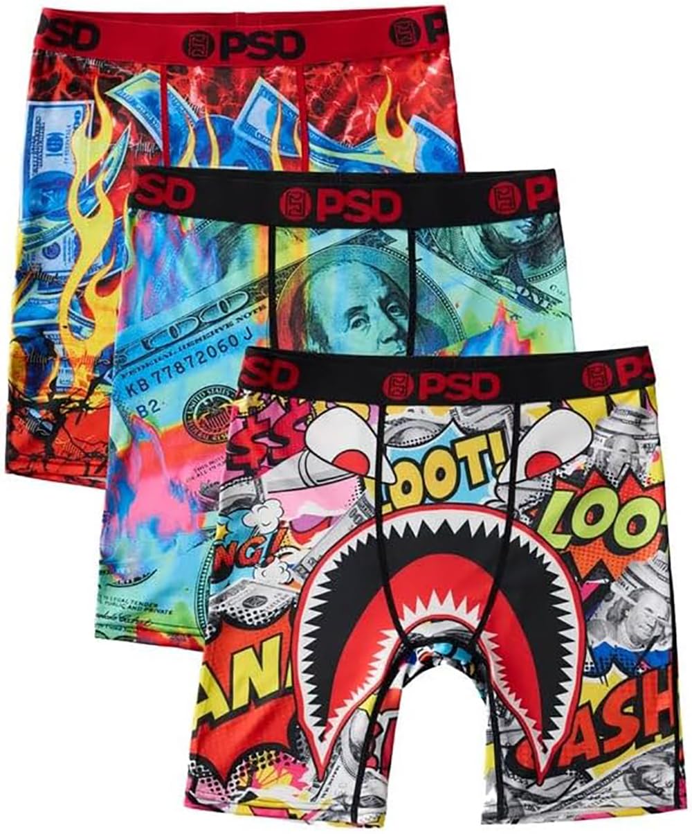 PSD Underwear Youth Boys Boxer Briefs - Warface Print, Comfortable Active Underwear for Boys, Boys Underwear Packs & Singles