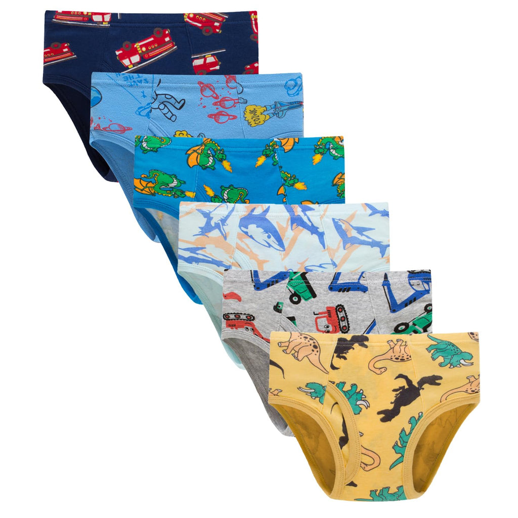 Boboking Little Boys Cotton Briefs Soft Dinosaur Truck Toddler Underwear