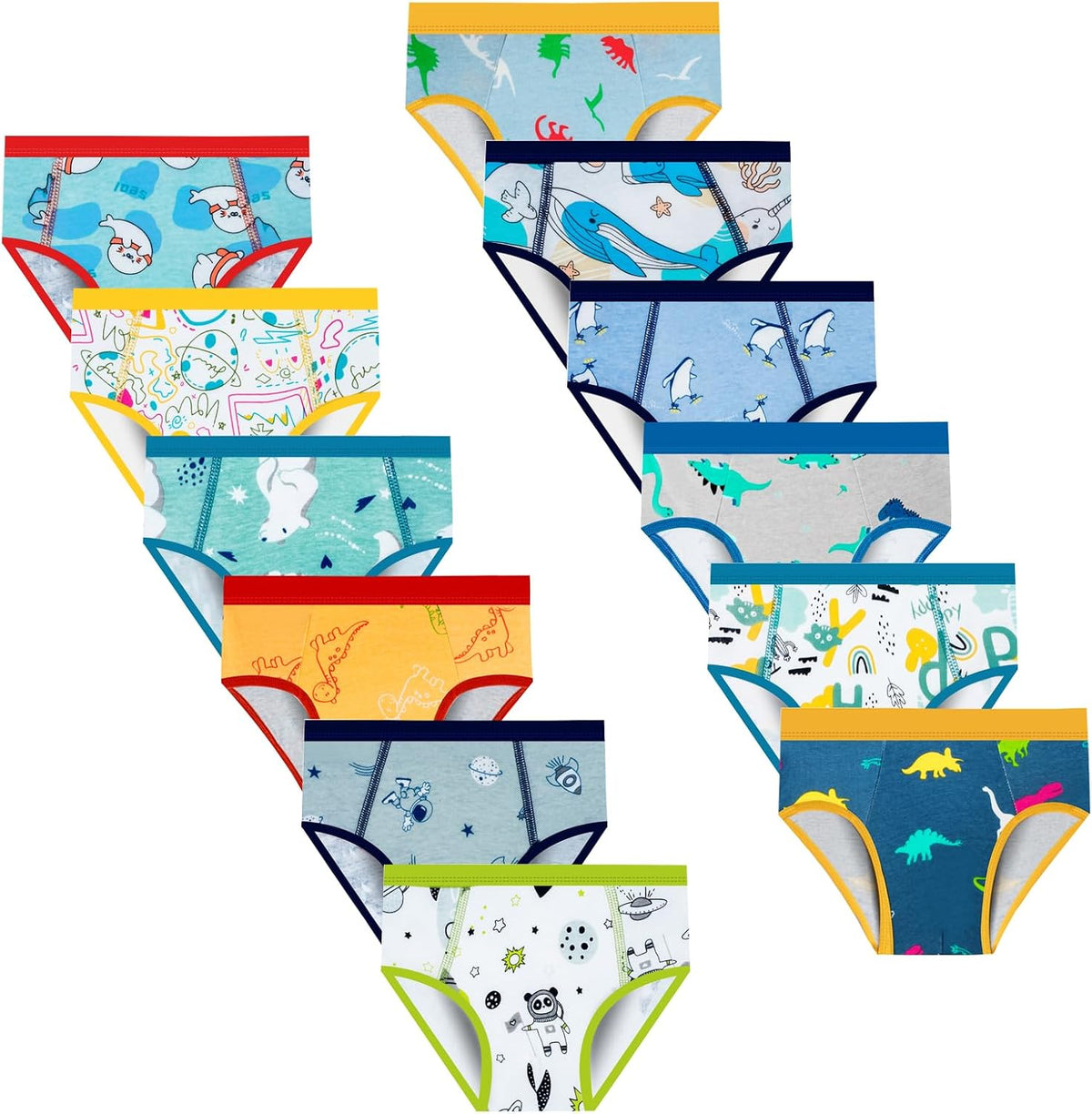 Briefs for Boys, 12 Pack Kids Underwear Toddler Pants