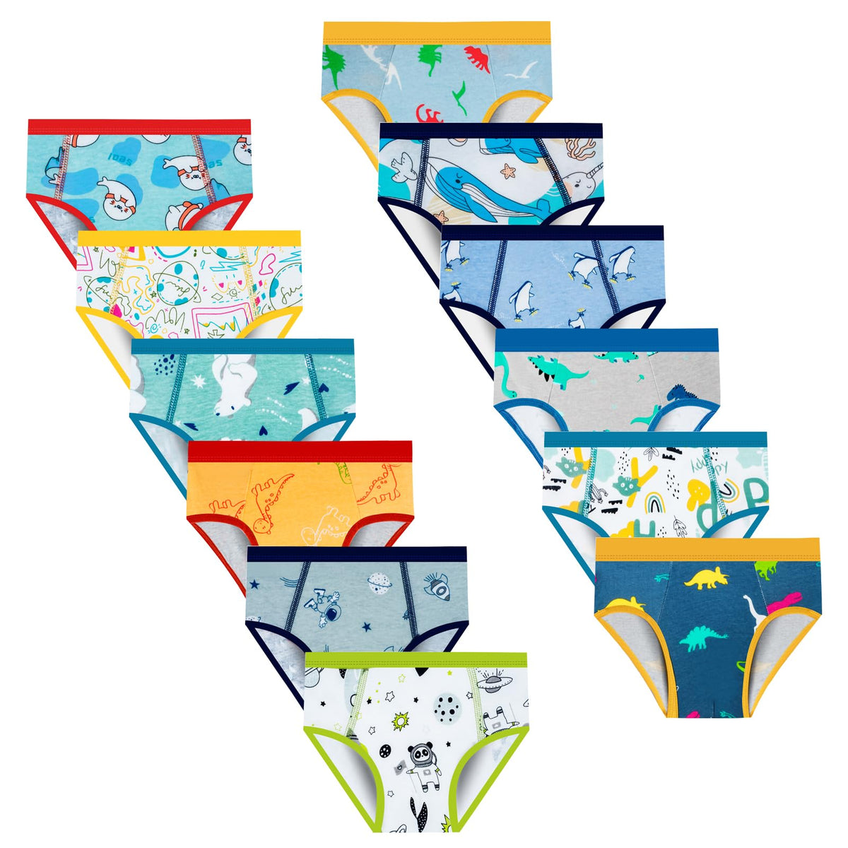 Briefs for Boys, 12 Pack Kids Underwear Toddler Pants