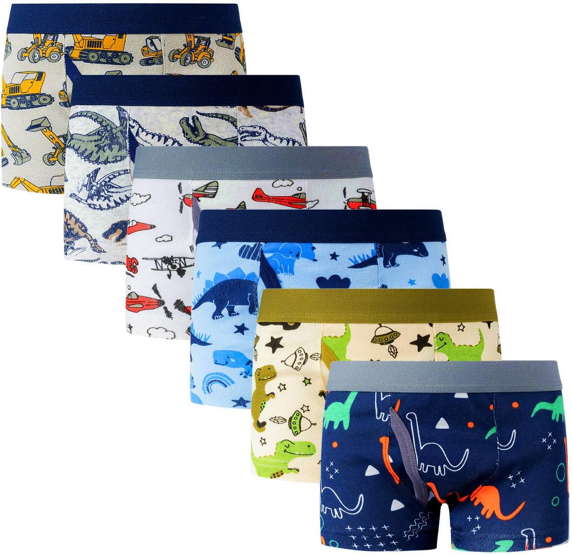 Cczmfeas Boys Toddler Dinosaur Cotton Underwear Boxer Briefs 6 Pack