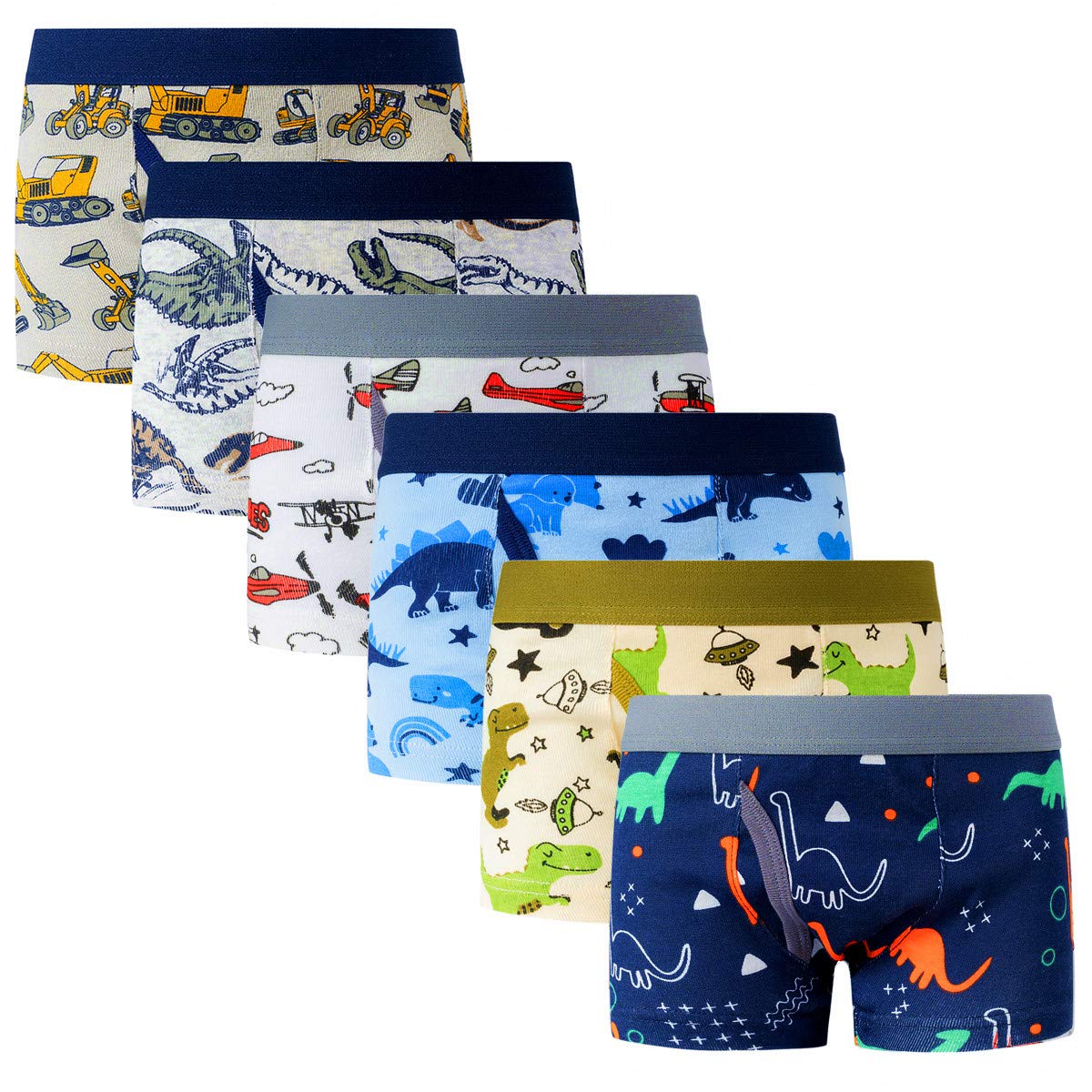 Cczmfeas Boys Toddler Dinosaur Cotton Underwear Boxer Briefs 6 Pack