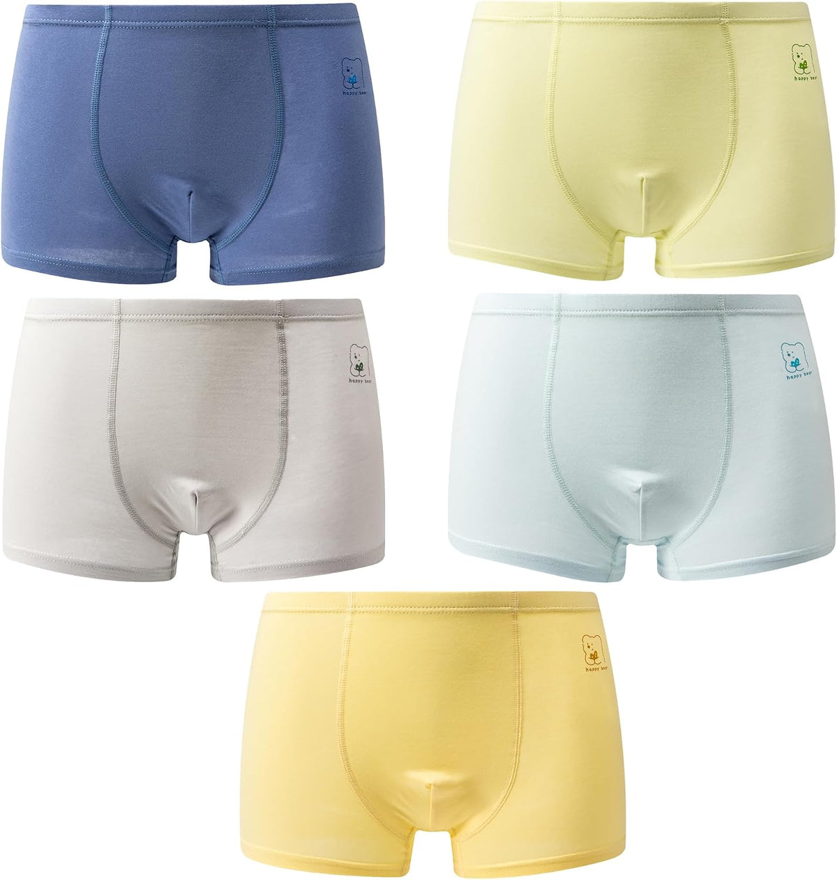 Seamless Tagless Toddler Boxer Briefs for Boys – Cotton Soft Comfortable Kids Underpants, Ages 3-24 Years (Pack of 5)
