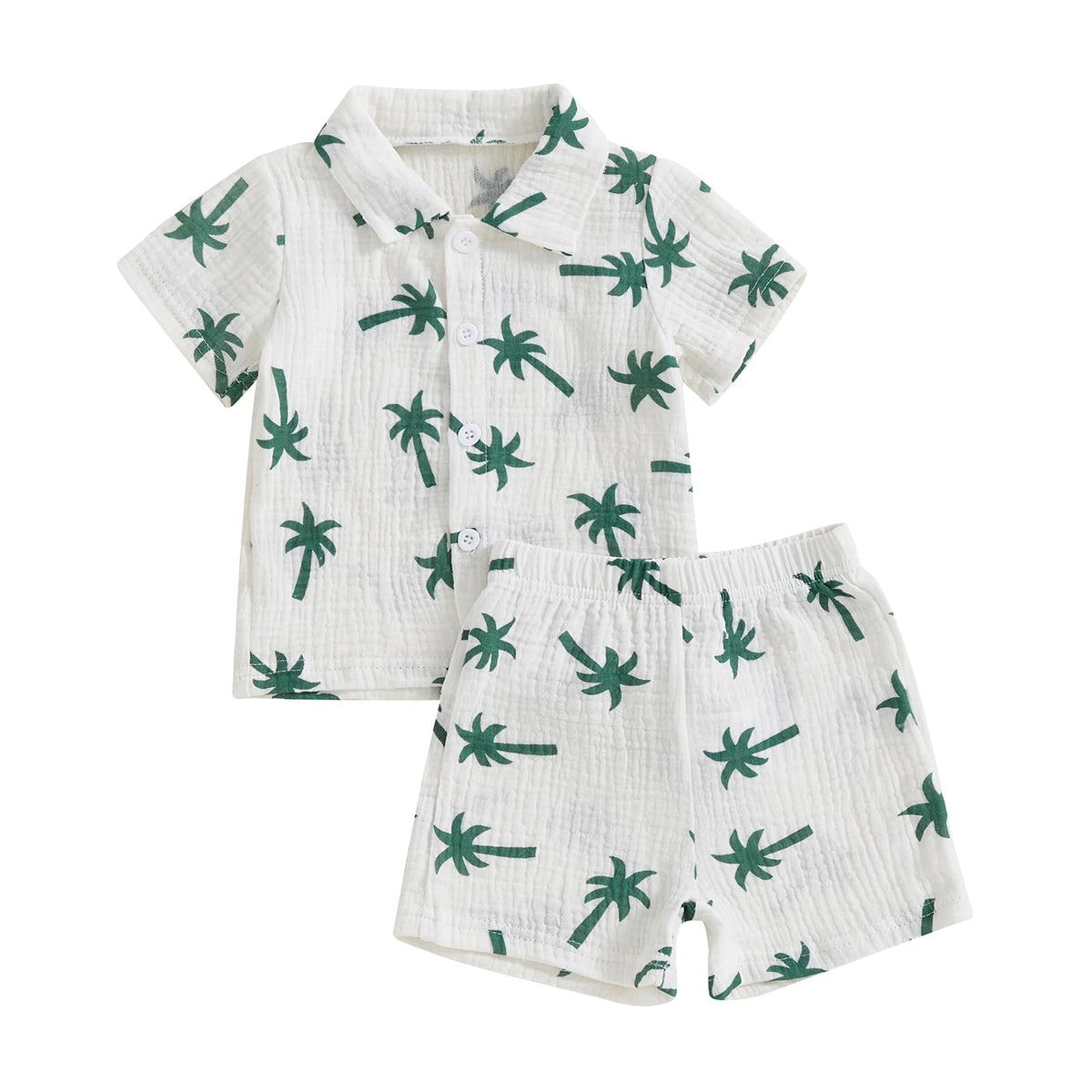 Baby Boys Clothes Set Toddler Infant Boys Button-down Shirt Tops + Cotton Gauze Shorts Summer Outfit 2PCS with Pockets