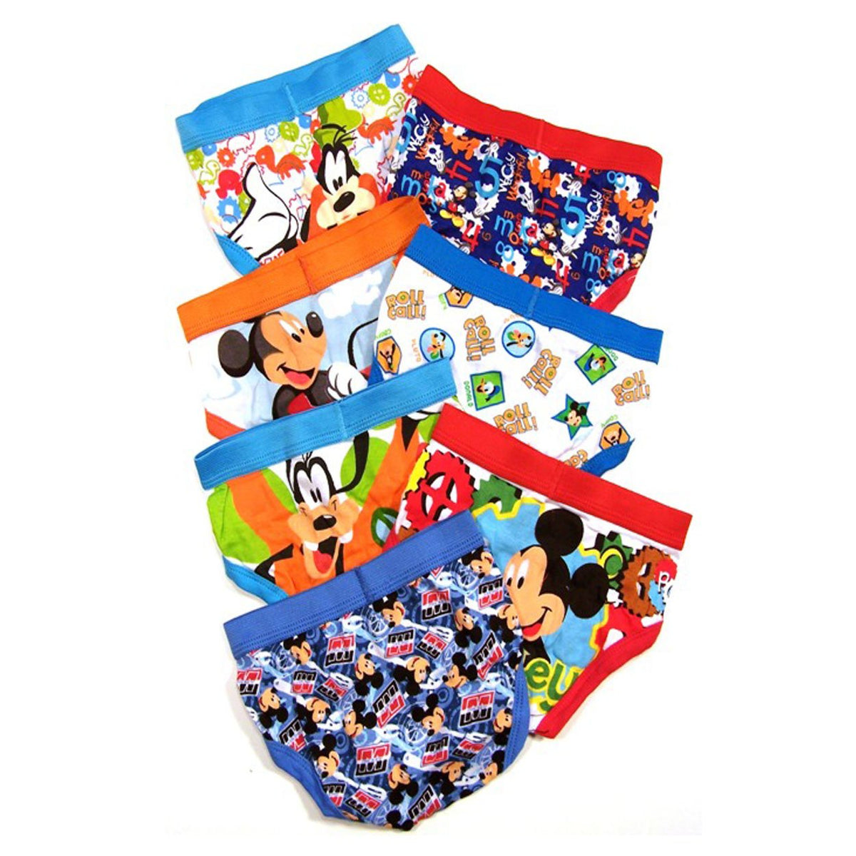 Disney Boys' Mickey Mouse 100% Combed Cotton Briefs Available in Sizes 2/3t, 4t, 4, 6 and 8