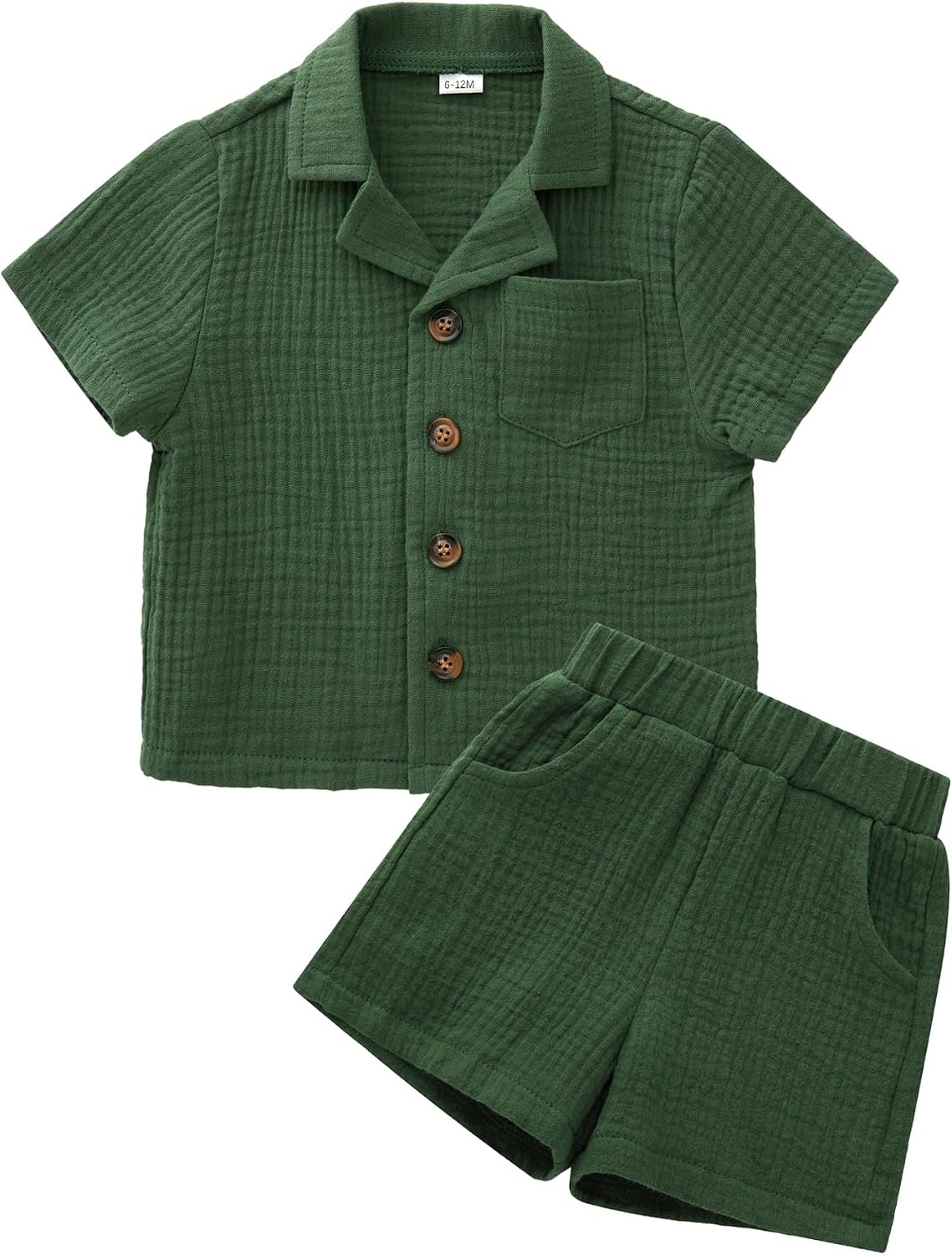 SALNIER Toddler Baby Boy Summer Outfit Set Cuban Shirt Shorts