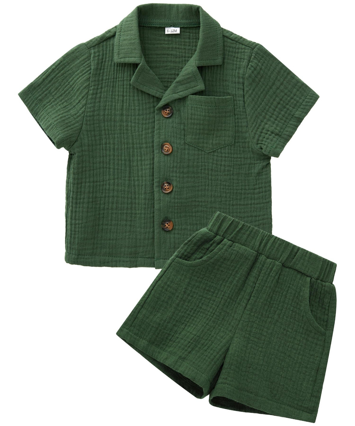 SALNIER Toddler Baby Boy Summer Outfit Set Cuban Shirt Shorts