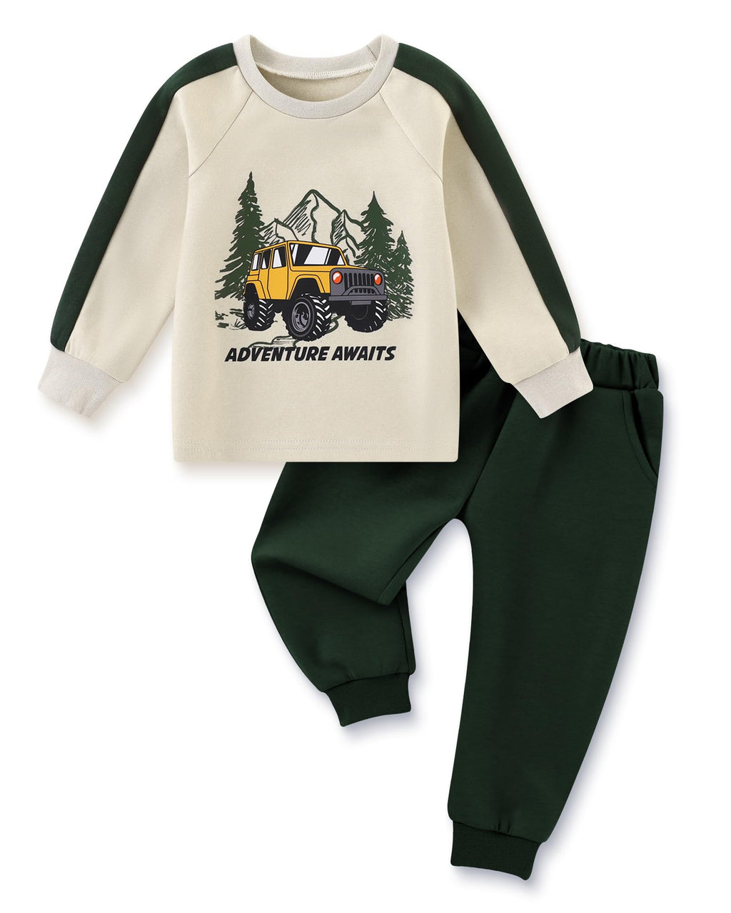 YALLET Toddler Baby Boy Clothes Graphic Active Sweatshirt+Jogger Pants Set