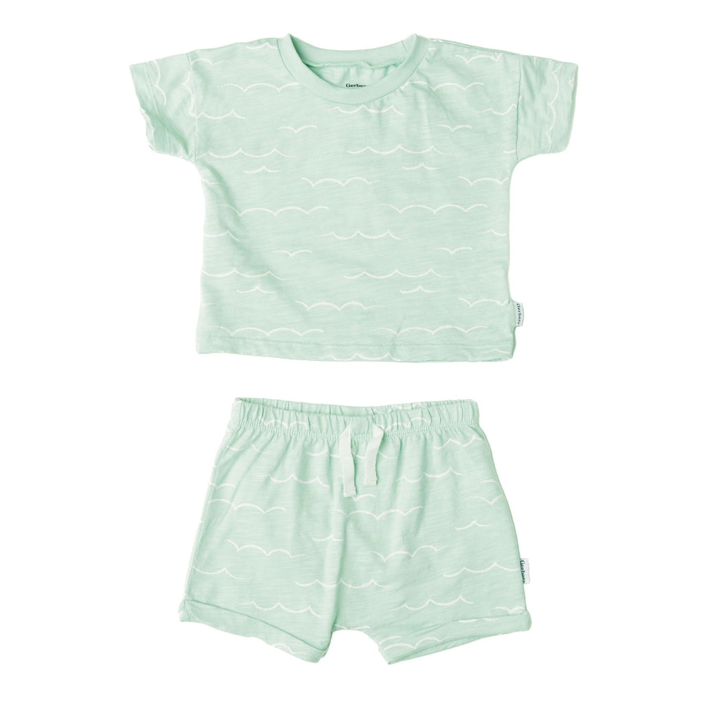 Gerber Baby Boys' Toddler T-shirt and Short Set