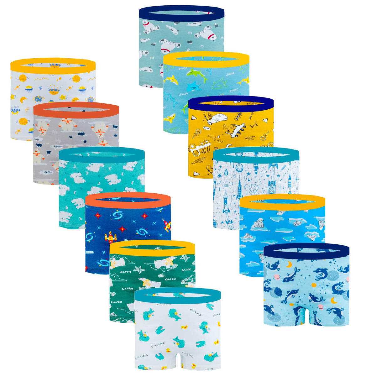 Boys Boxer Shorts, 12 Pack Kids Underwear