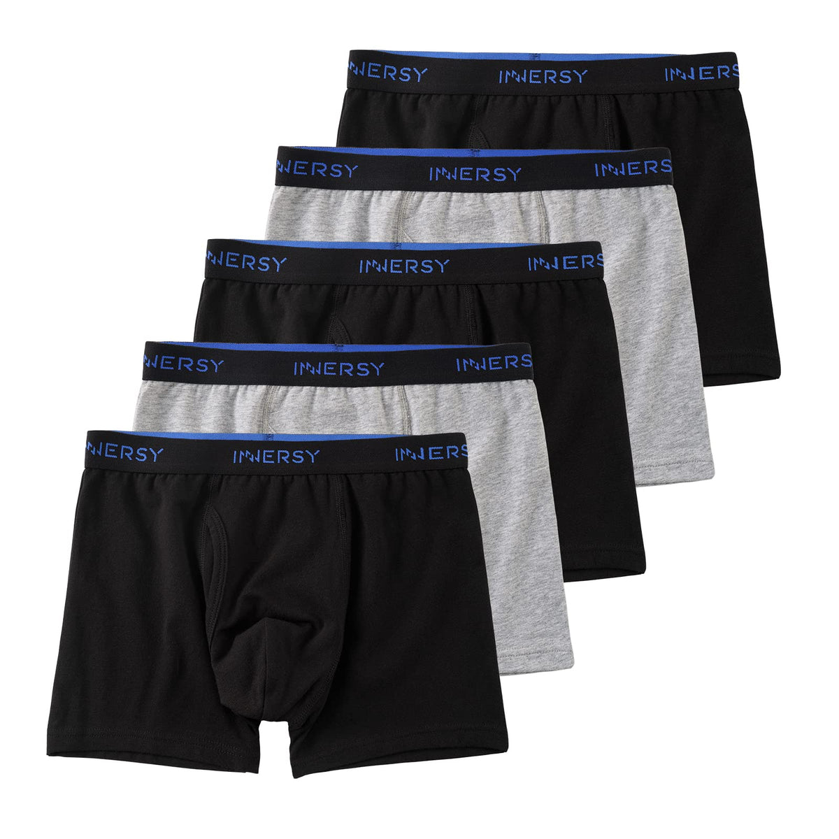 INNERSY Boys' Underwear Cotton Soft Boxer Briefs 5-Pack