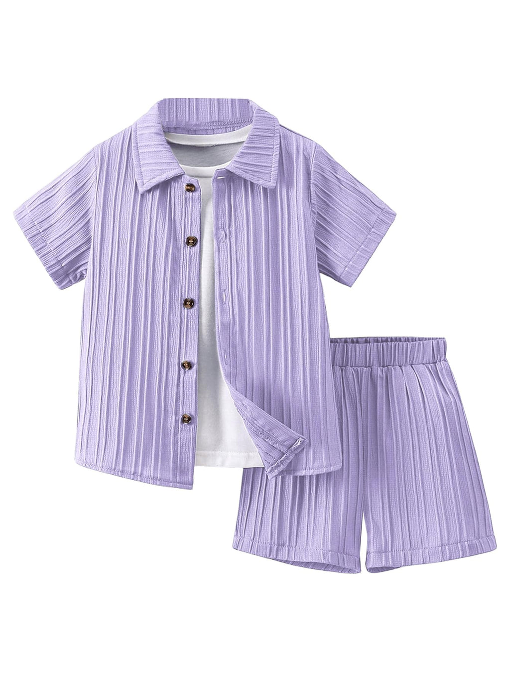 SweatyRocks Boy's Fashion Summer Outfits Button Down Shirt and Shorts Set