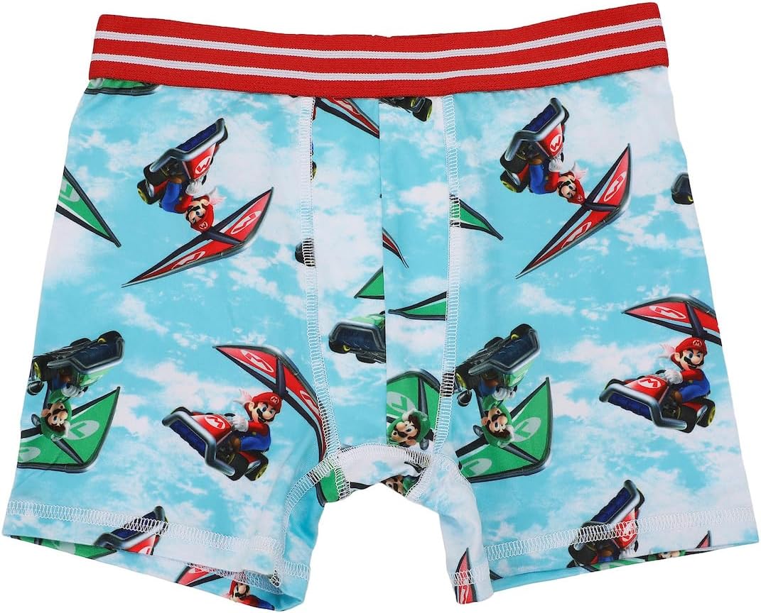 Bioworld Mario Kart All-Over Prints Boys' Boxer Briefs Multipack (5 Pack)