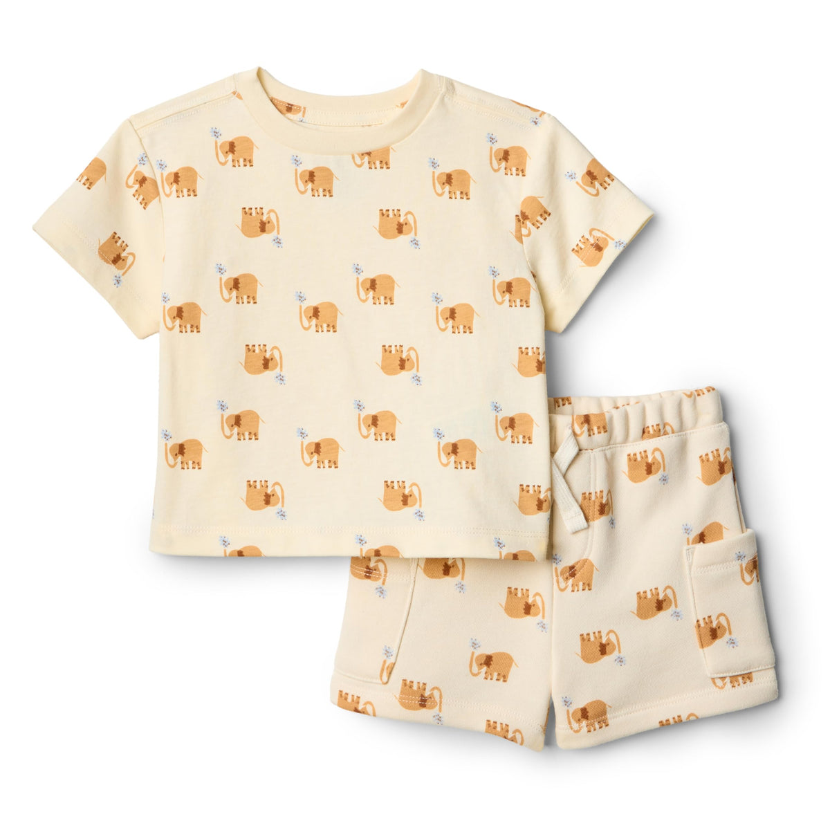 Amazon Essentials x Sofia Grainge Babies, Toddlers, and Boys' T-Shirt and Short Play Set, Multipacks