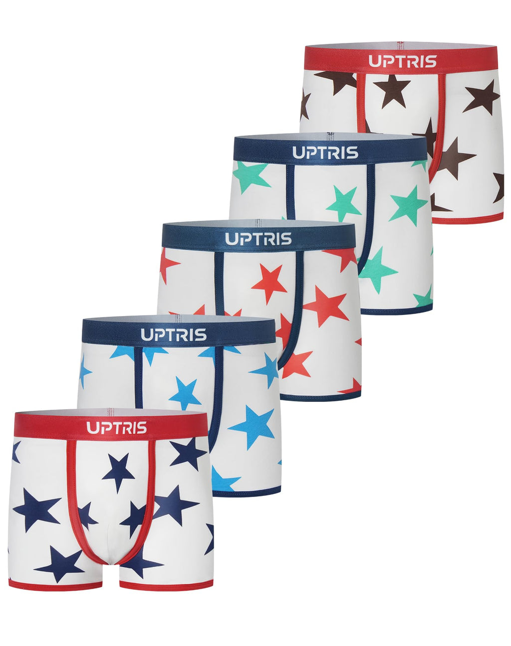UPTRIS Boys Boxer Briefs Cotton Underwear Star Print Lightweight Mlutipacks