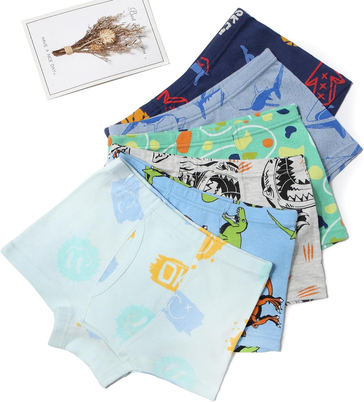 Little Boys Soft Cotton Briefs Toddler Kids Underwear Various cute patterns 6-8Pack