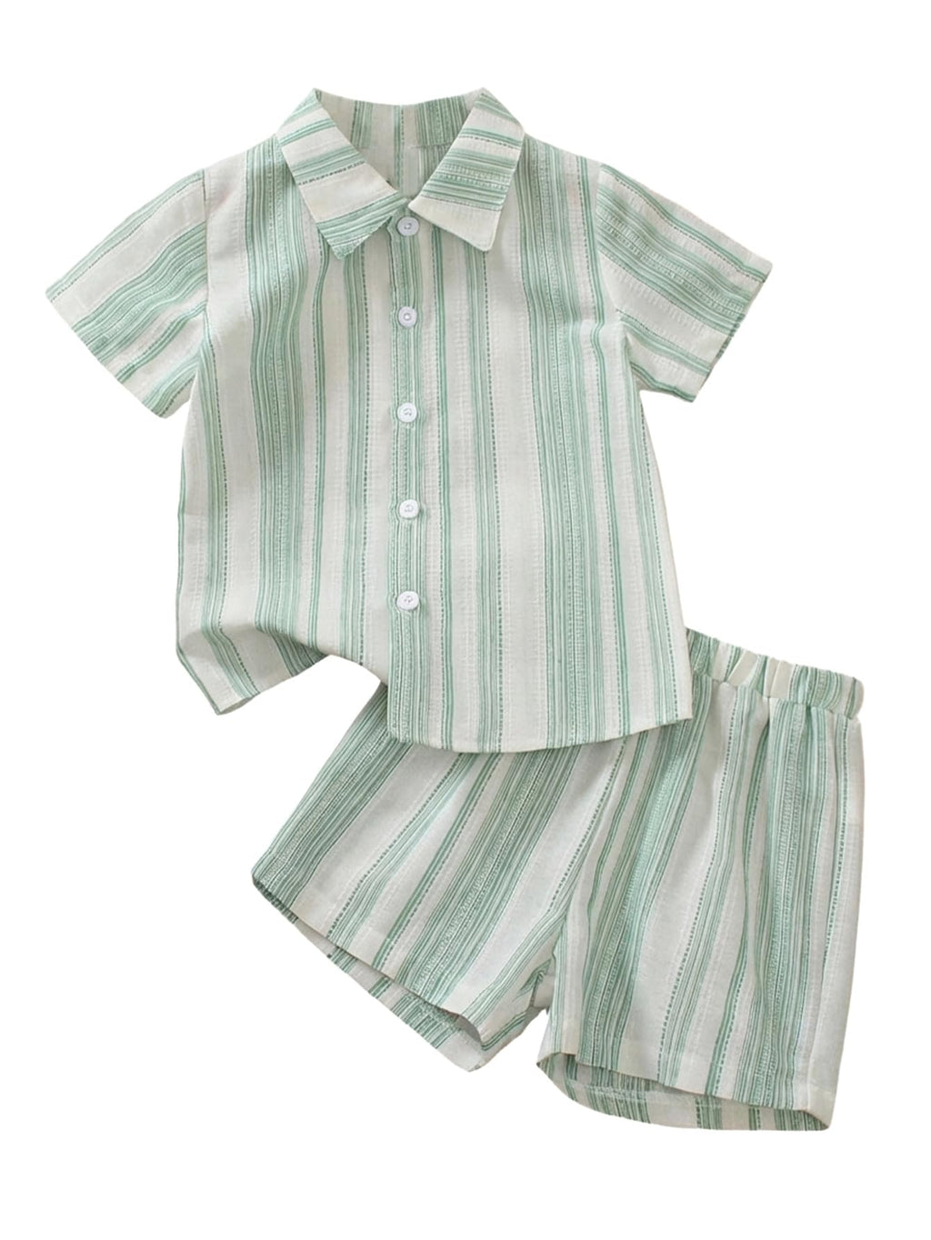 SweatyRocks Boy's Fashion Summer Outfits Button Down Shirt and Shorts Set
