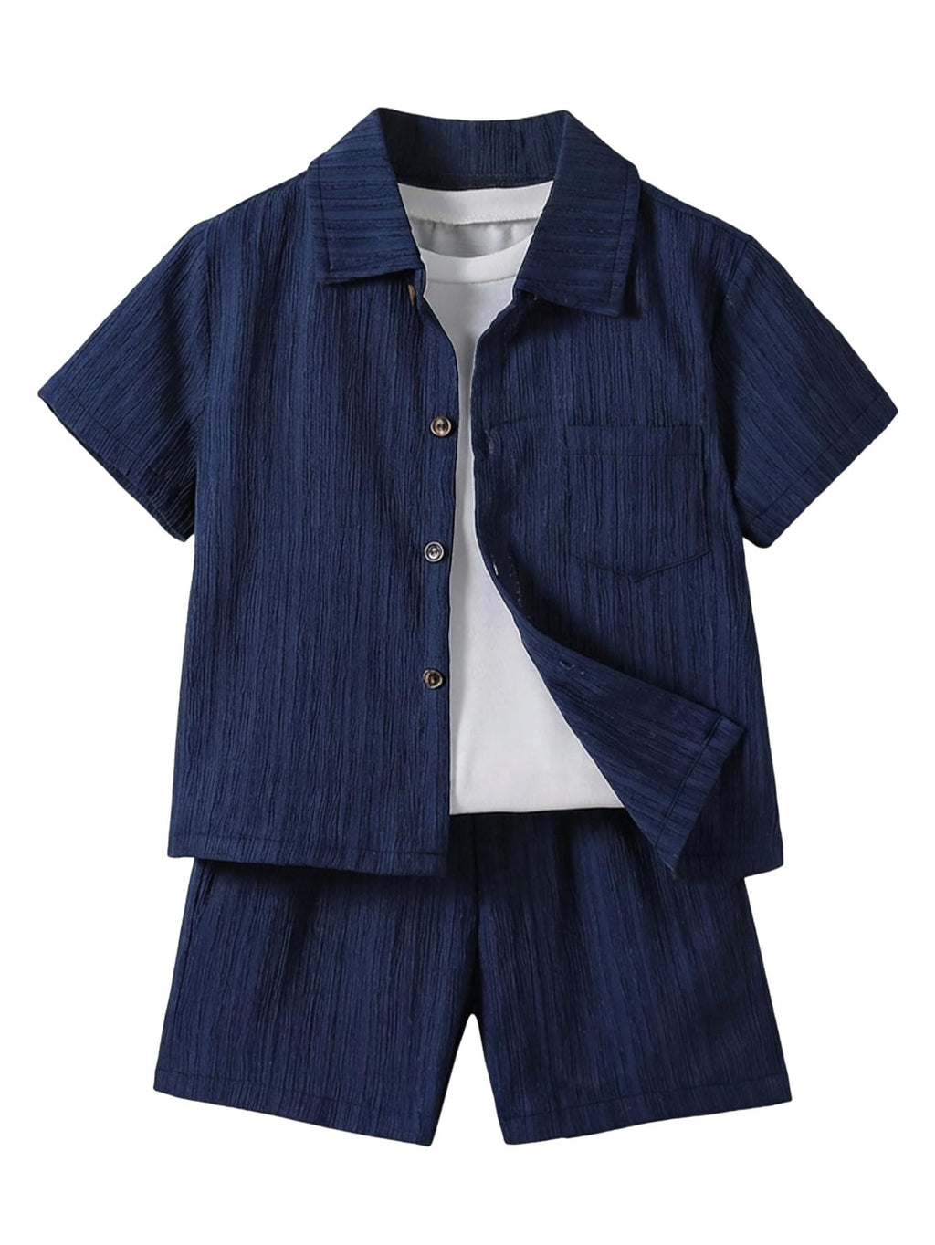 SweatyRocks Boy's Fashion Summer Outfits Button Down Shirt and Shorts Set