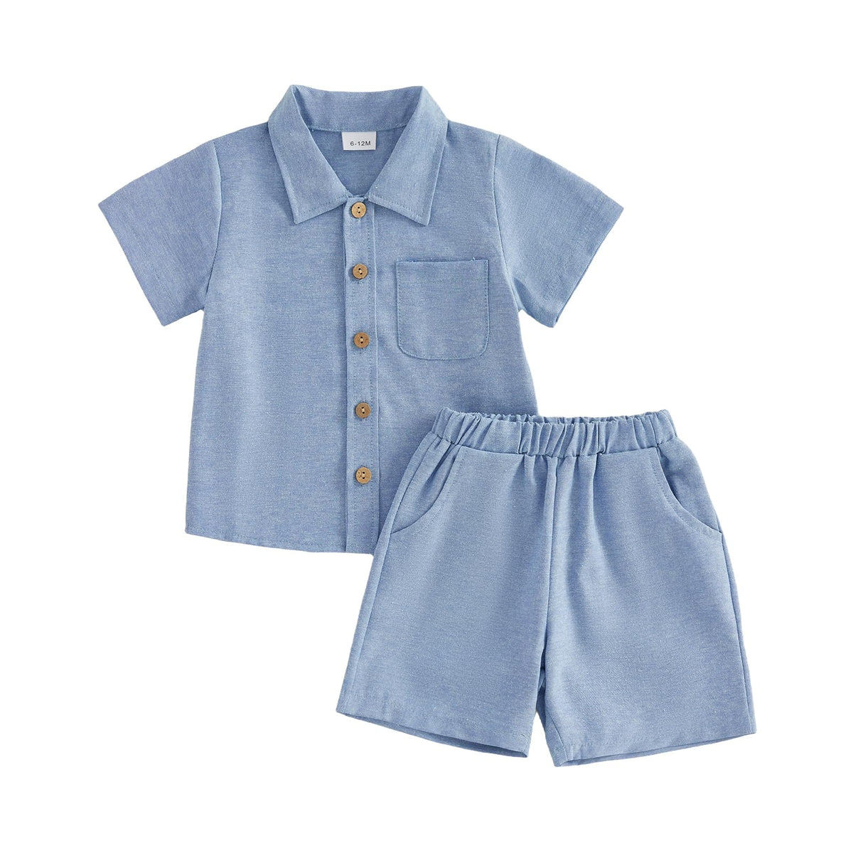 Baby Boys Summer Outfit Cotton Button Down Shirt and Shorts Set Toddler Infant Clothes for Beach Baptism Birthday
