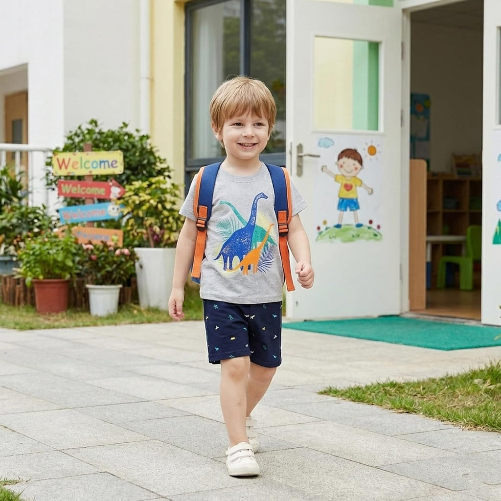 Bumeex Toddler Boys Cotton Clothing Sets Short Sleeve Tee and Shorts