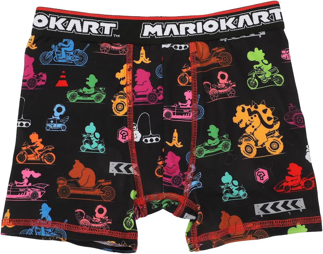 Bioworld Mario Kart All-Over Prints Boys' Boxer Briefs Multipack (5 Pack)