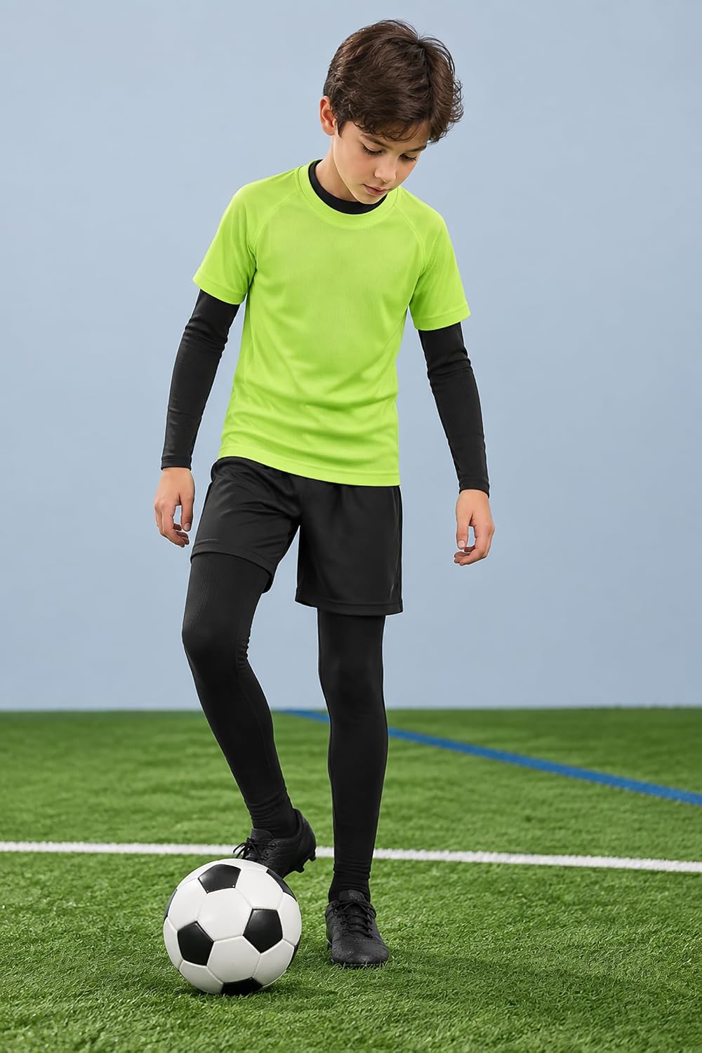 2-Set Boys Thermal Underwear Set Fleece Lined Compression Long Johns
