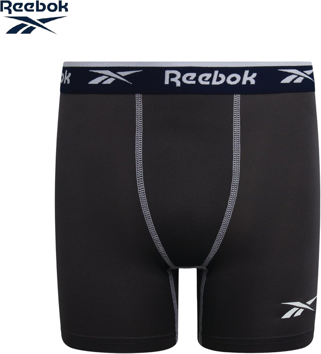 Reebok Boys Boxer Briefs - 4 Pack Performance Underwear Boxers, 5" Inseam