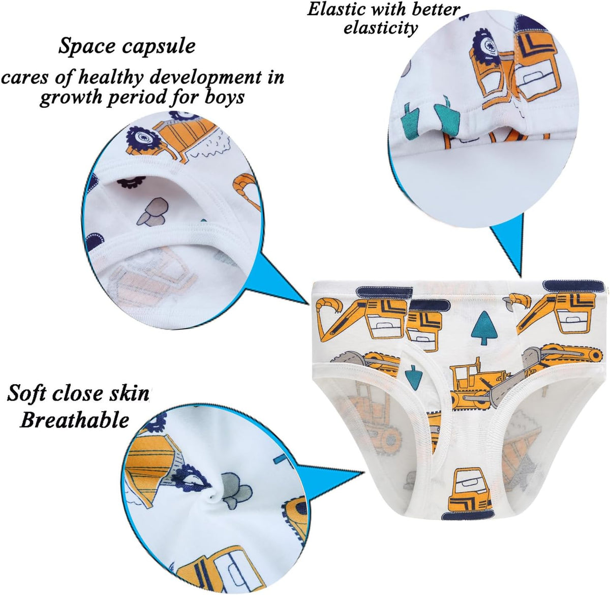 Sladatona Boys Cotton Briefs Dino Shark Truck Toddler Kids Baby Underwear