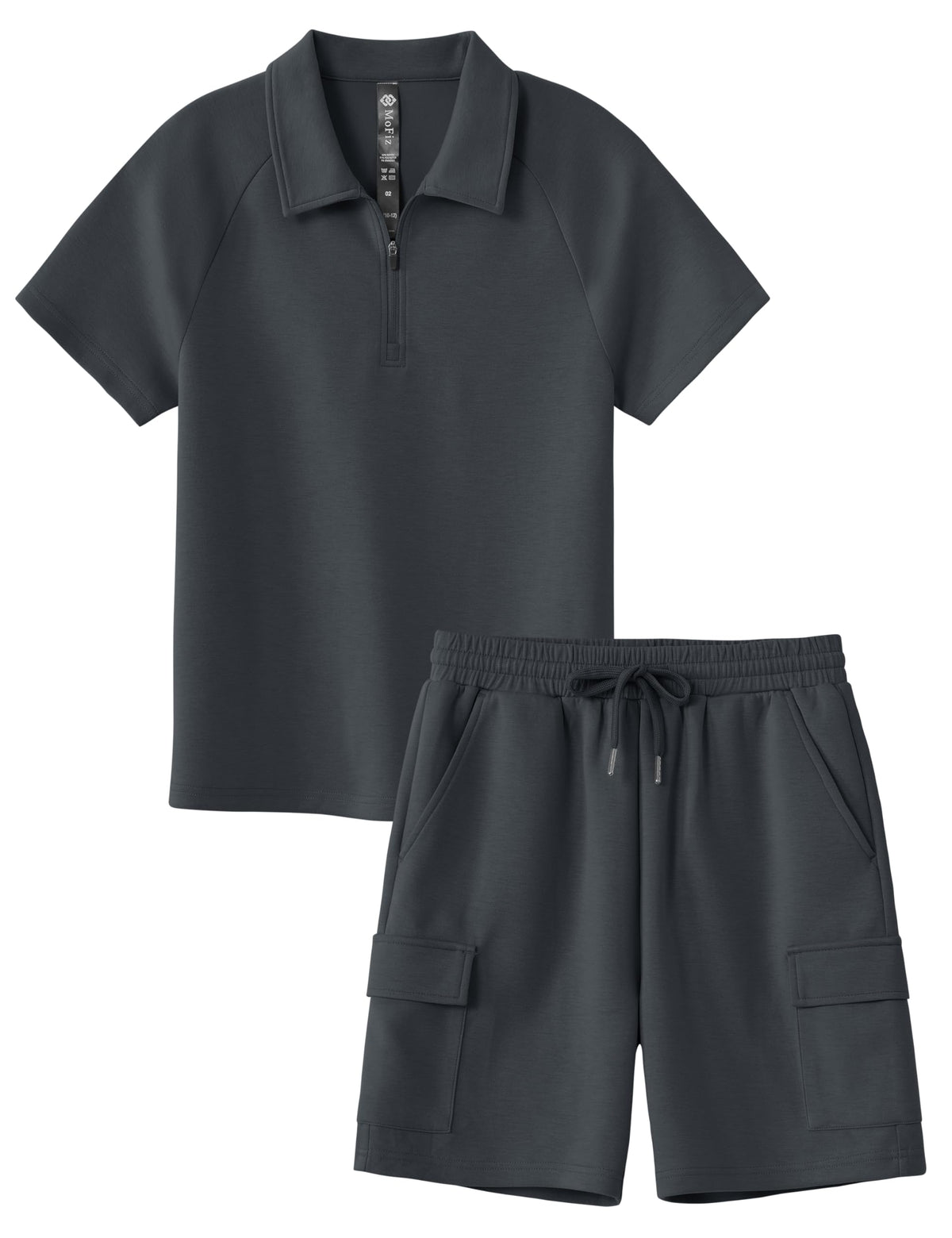 MoFiz Boys Short Set Quarter-Zip T-Shirt and Shorts Lounge Sets Summer Casual Athletic Vacation Beach Outfits