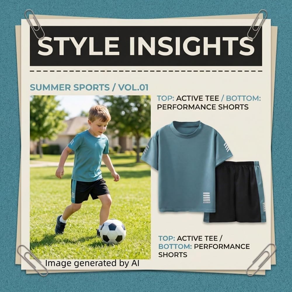 Toddler Boys Clothes Mesh Athletic Summer Short Sleeve T-Shirt and Shorts Kids Outfit Set 3-10 Year