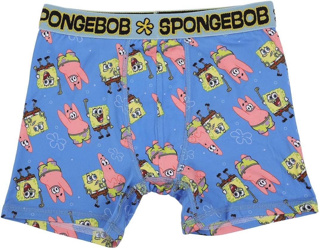 Bioworld Spongebob Squarepants Spongebob & Patrick All-Over Print Boy's 5-Pack Boxer Briefs