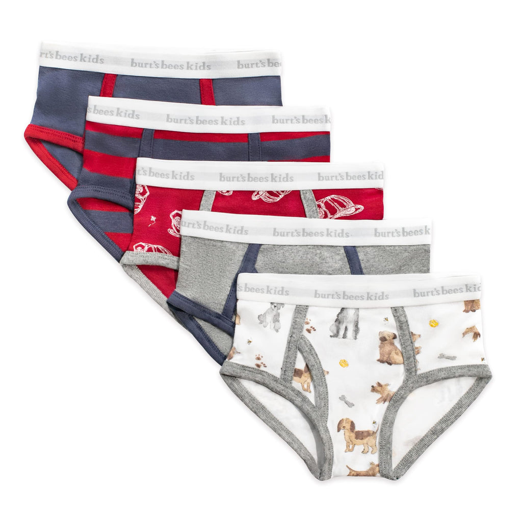 Burt's Bees Baby Boys' Organic Cotton Brief Underwear, 5-Pack