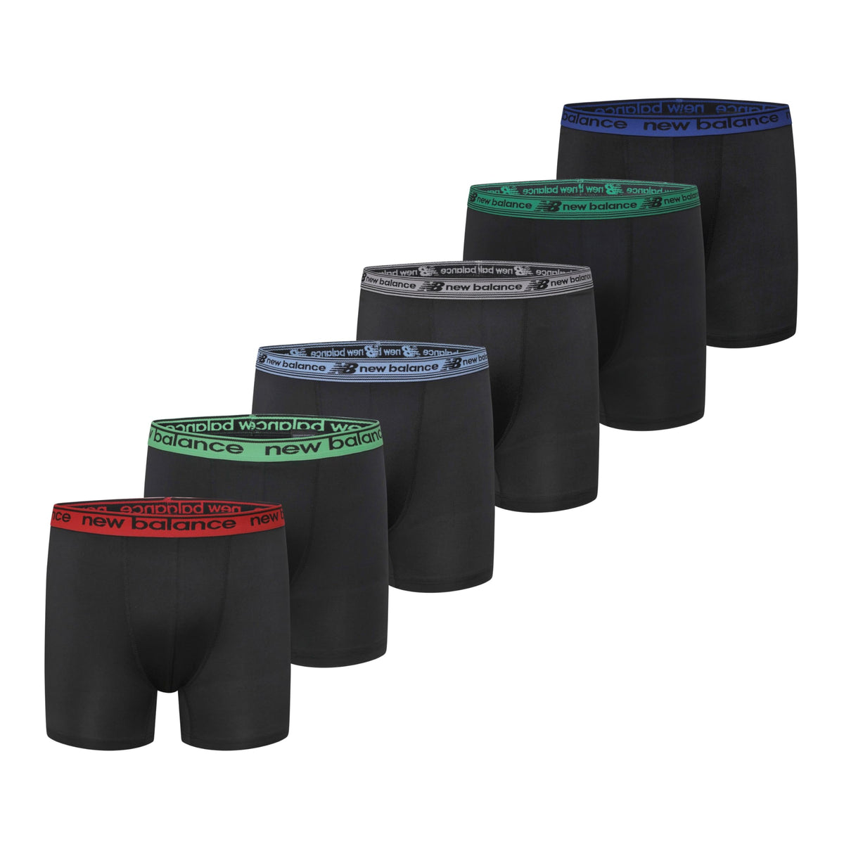 New Balance Boys' Non-brushed Jersey Sport Performance Wicking Boxer Briefs Underwear (Multi Pack)