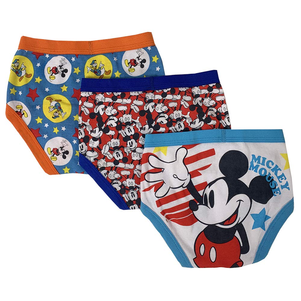 Disney Boys' Mickey Mouse 100% Combed Cotton Briefs Available in Sizes 2/3t, 4t, 4, 6 and 8