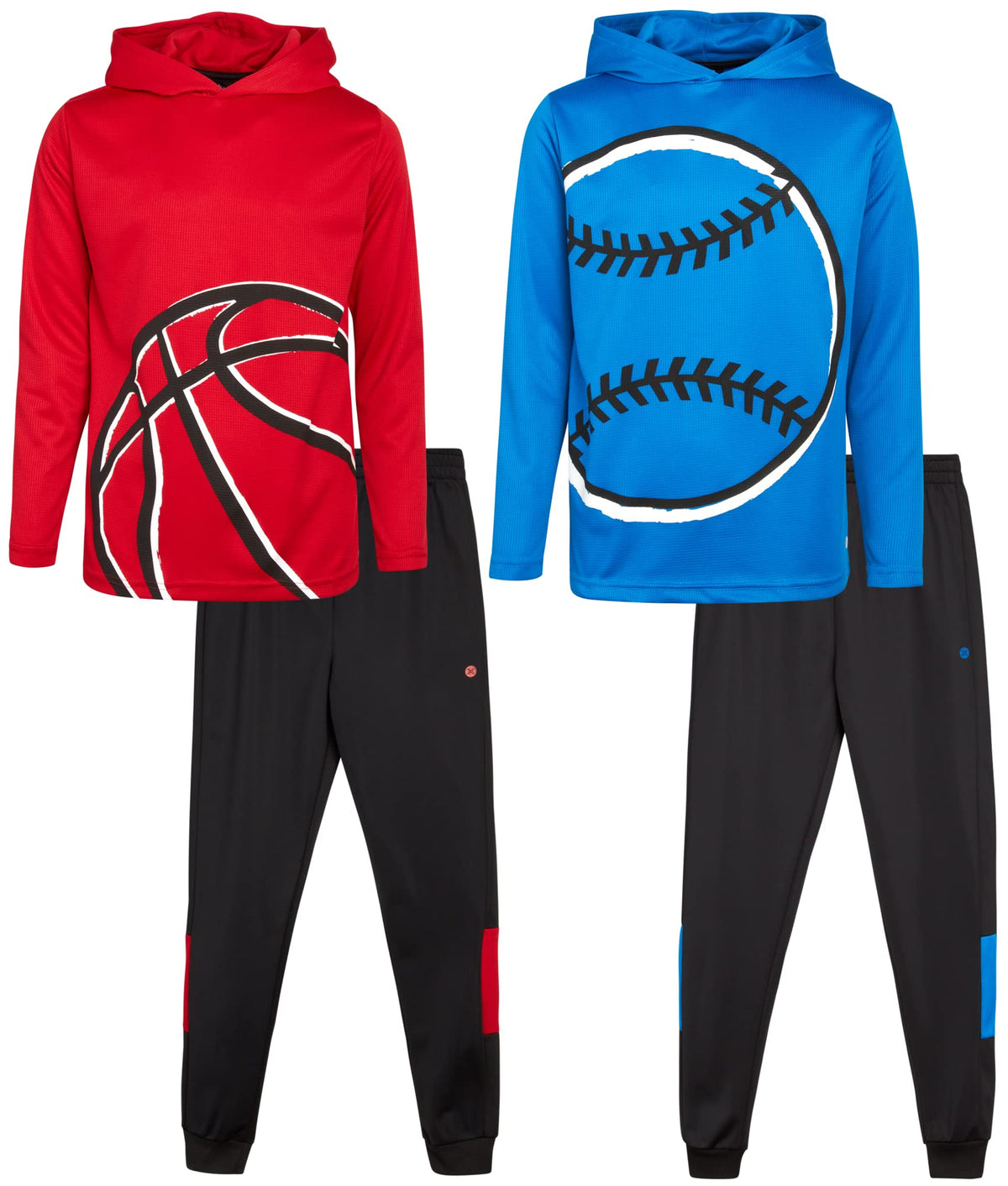 RBX Boys Tracksuit 4 Piece Waffle Thermal Hoodie & Tricot Jogger Sweatpants