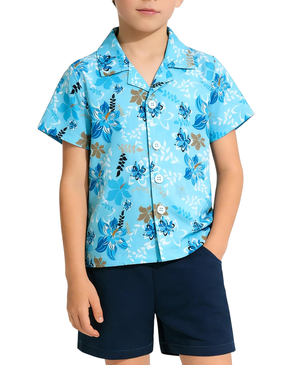 Boys Outfits Summer Hawaiian Beach Boy Clothes 5-12 Years