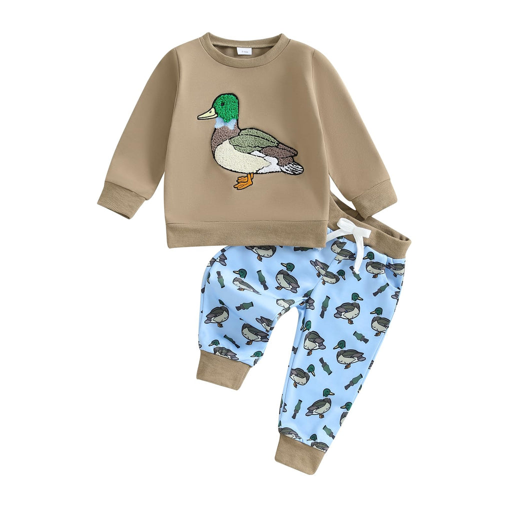 Baby Boy Outfits Embroidered Sweatshirt Pants Set Fall Winter Clothes
