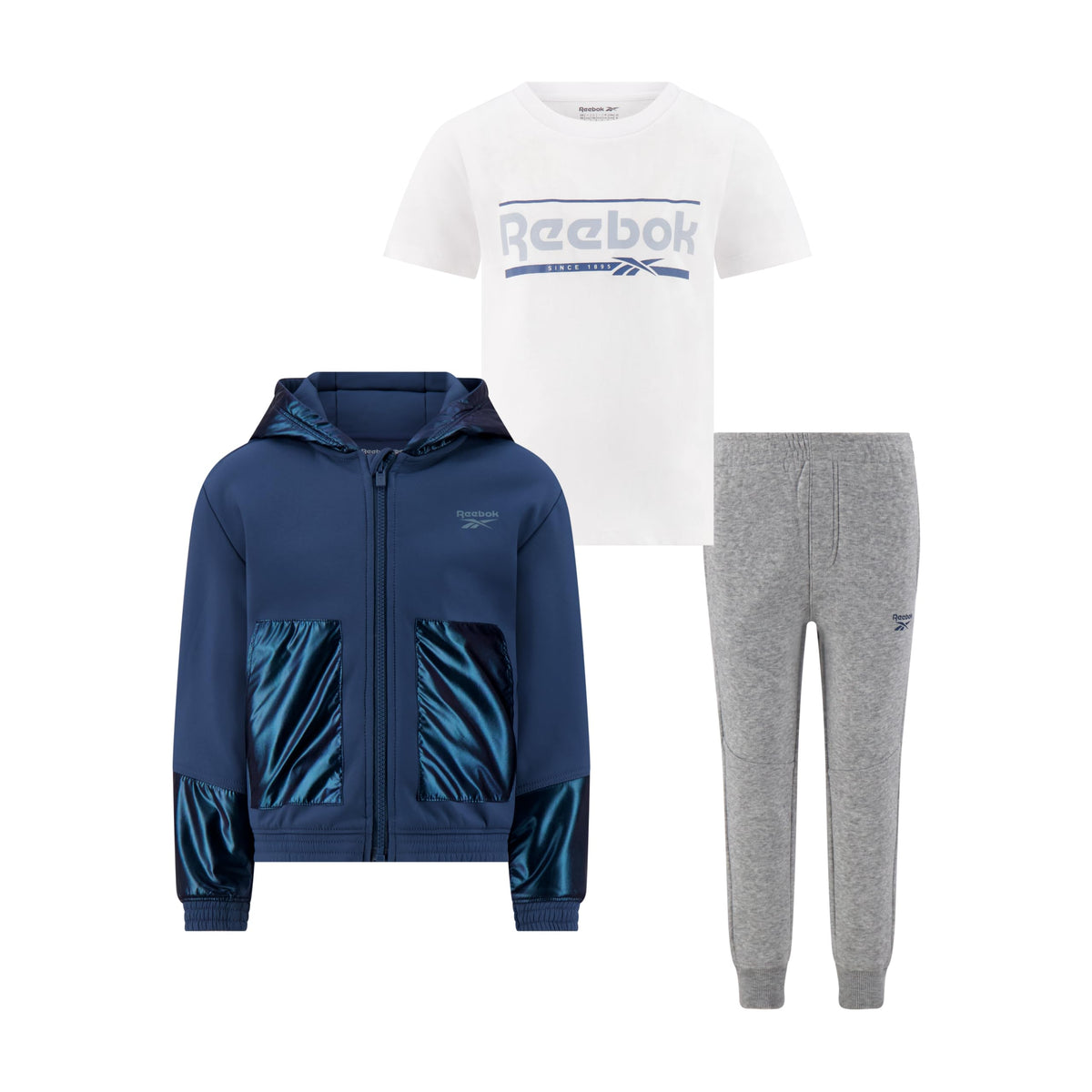 Reebok Boys' 3 Piece Jacket T-shirt and Jogger Set