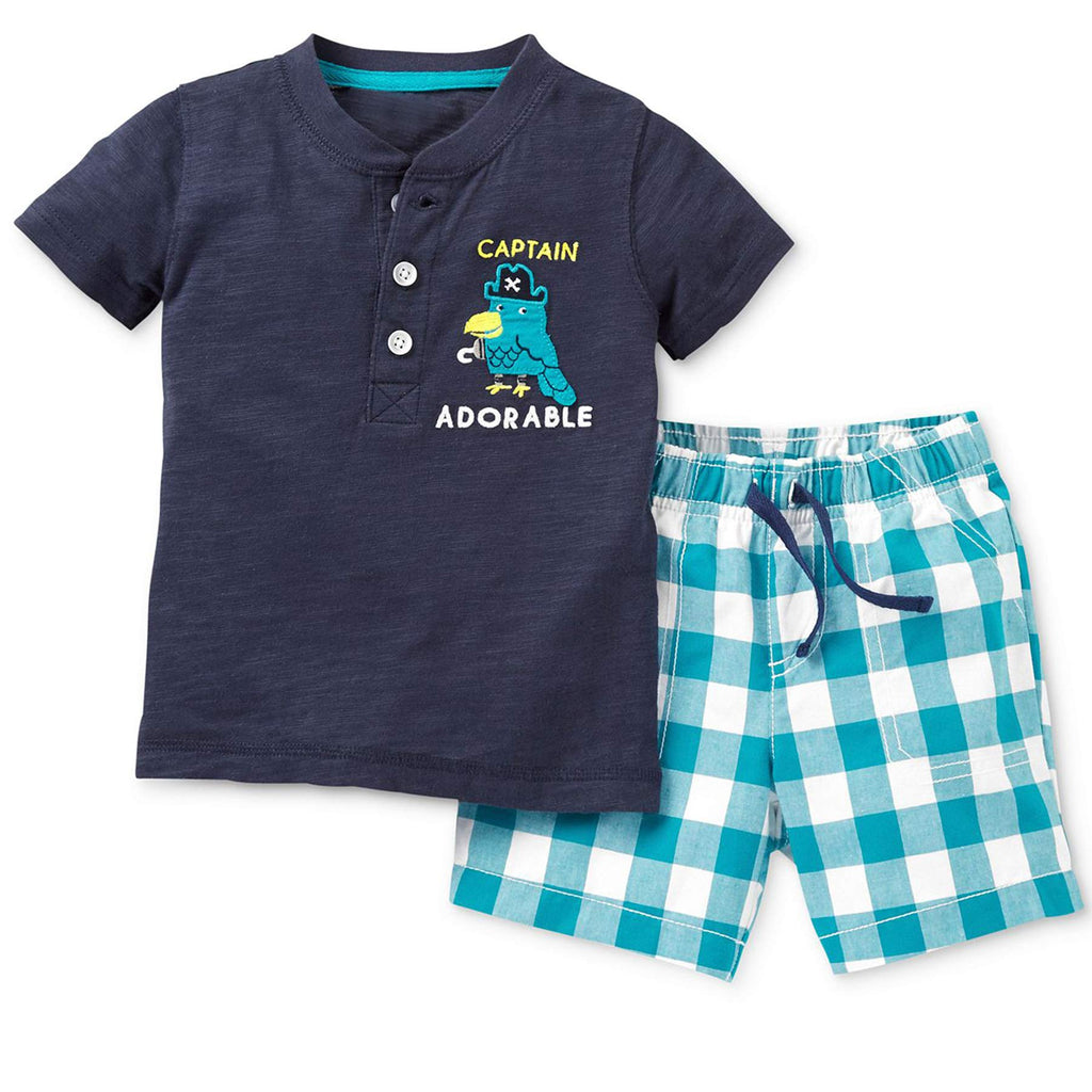 Bumeex Toddler Boys Cotton Clothing Sets Short Sleeve Tee and Shorts