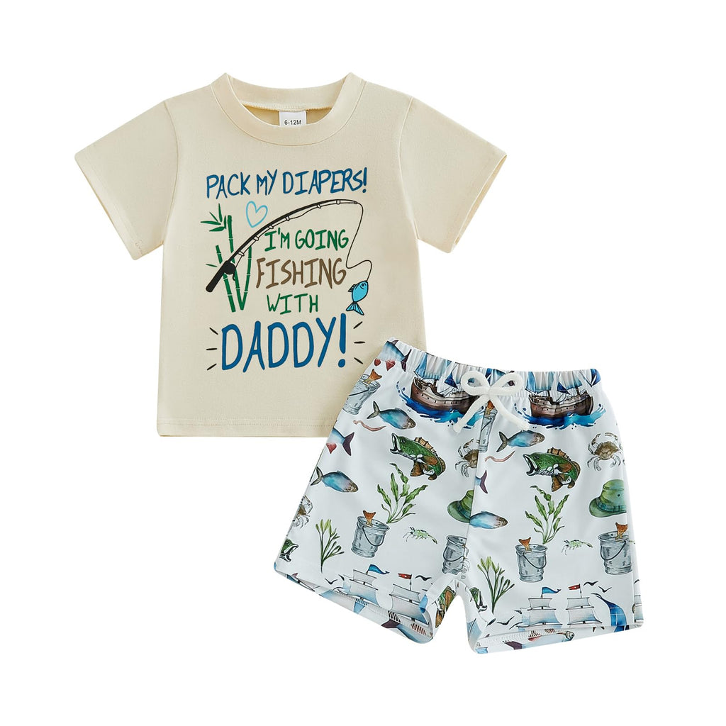 Toddler Baby Boy Baseball Outfits Summer Clothes T-shirt Plaid Shorts Set