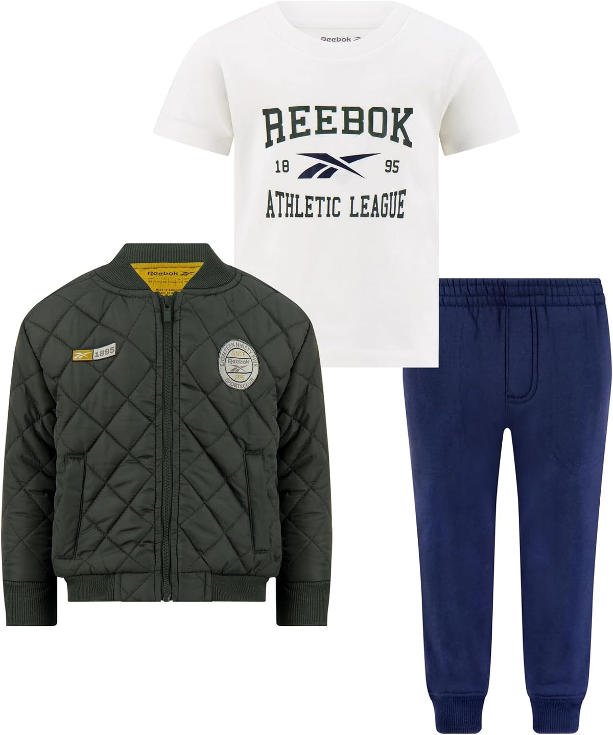 Reebok Boys' 3 Piece Jacket T-shirt and Jogger Set