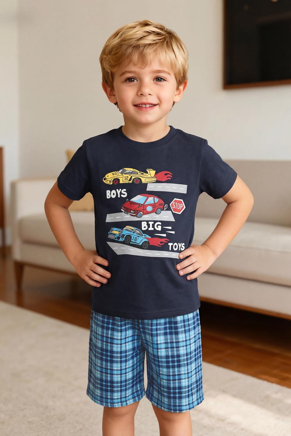 Cooraby Toddler Boys Summer Clothes Outfits Kids Cotton Short Sleeve Shirt Shorts 4 Pieces Set Toddler Boys short sets 2-5T