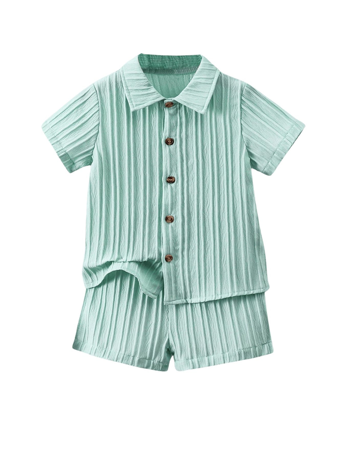 SweatyRocks Boy's Fashion Summer Outfits Button Down Shirt and Shorts Set