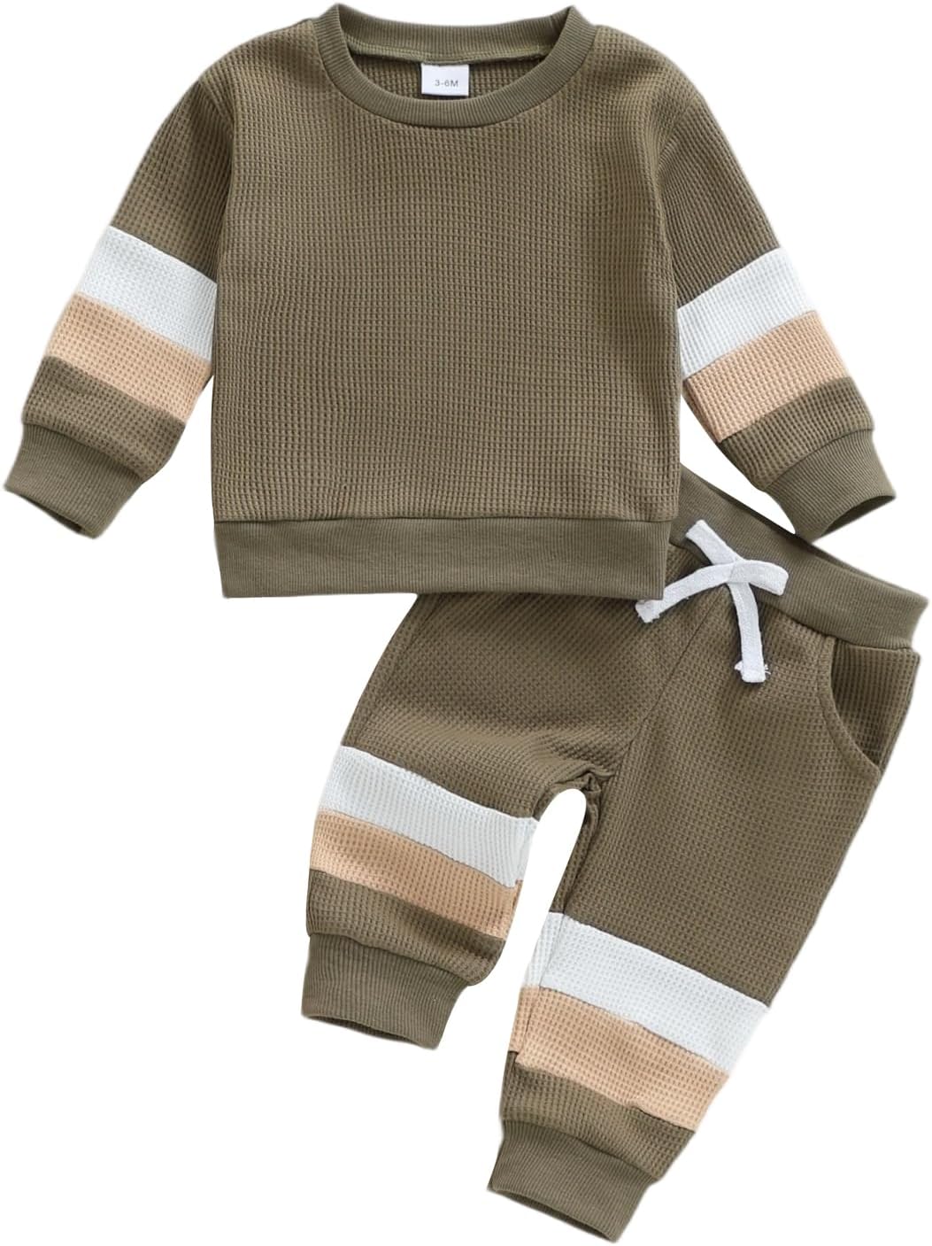 Kuriozud Toddler Baby Boy Fall Winter Clothes Long Sleeve Crewneck Pullover Sweatshirt Jogger Pants Set 2 Piece Outfit