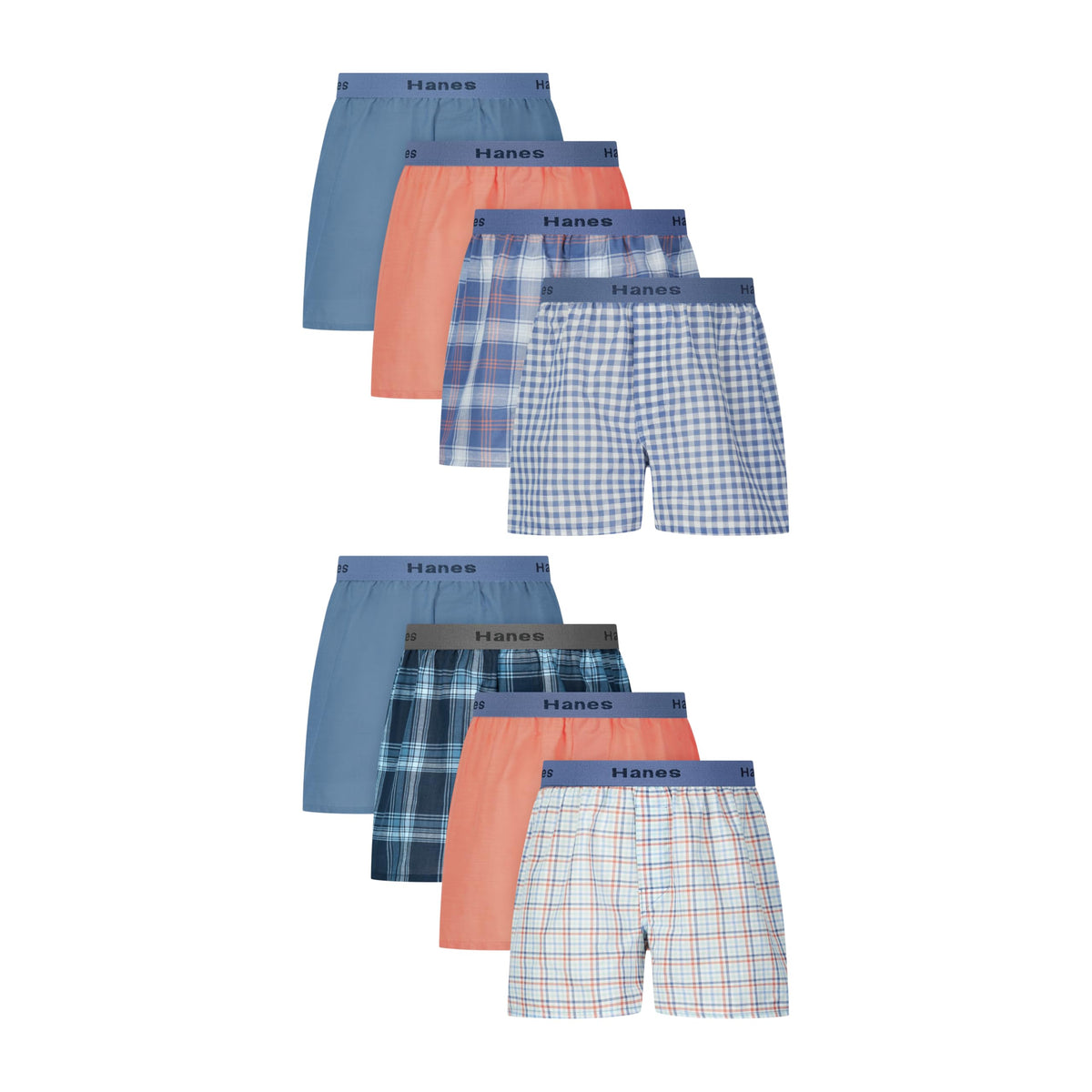 Hanes boys Underwear Boxers, 8-pack, Cotton-blend Woven Boxers for Boys, Moisture-wicking, Breathable