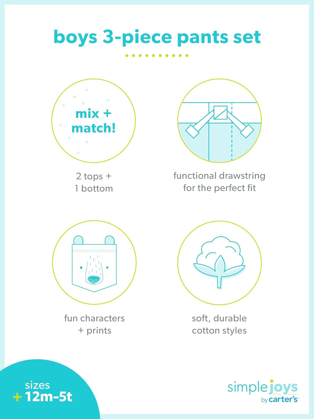 Simple Joys by Carter's Baby Boys 3-piece Playwear Set